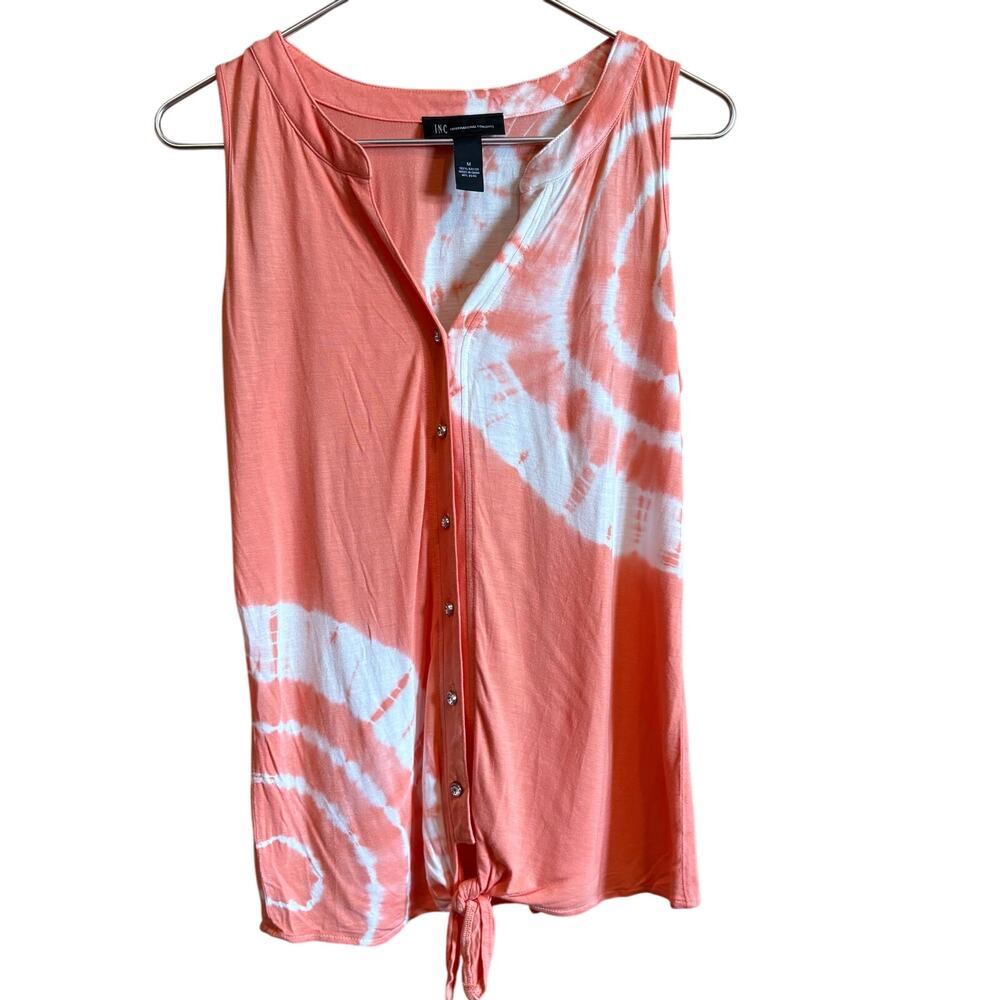 INC International Concepts Womens Orangepink Shirt Rayon Pullover T Shirt Size M